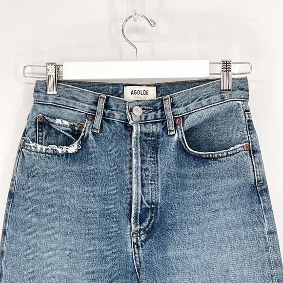 AGOLDE 90s Pinch Waist Straight Jean Lineup Women’s Size 24 High Rise Distressed - Picture 3 of 7